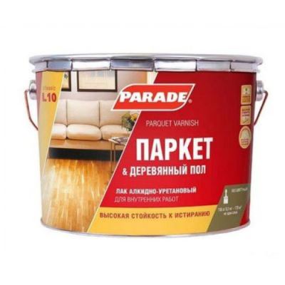 Лак паркетный алкидно-уретановый глянцевый Parade L10 Паркет и Деревянный пол 10 л