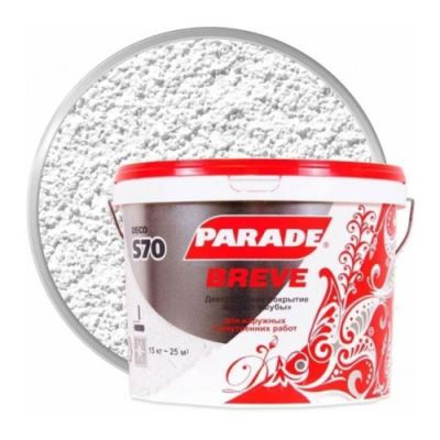 Декоративное покрытие с эффектом мелкой шубы Parade Deco Breve цвет S70 Белый 15 кг