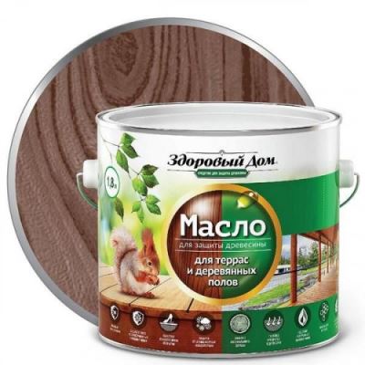 Масло для террас и деревянных полов Здоровый Дом цвет палисандр 1,8 л