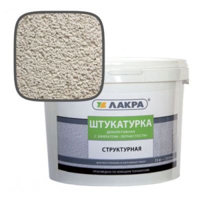 Штукатурка структурная декоративная Лакра с эффектом "зернистости" 3мм Белый 15 кг