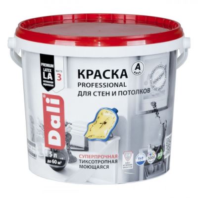 Краска для стен и потолков Dali Professional глубокоматовая цвет база А 5 л