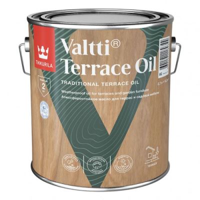 Масло для террас и садовой мебели с воском Tikkurila Valtti Terrace Oil цвет бесцветный 2,7 л