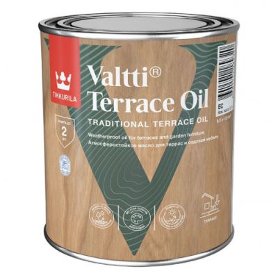 Масло для террас и садовой мебели с воском Tikkurila Valtti Terrace Oil цвет бесцветный 0,9 л