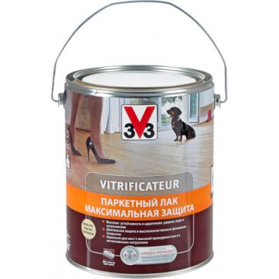 Паркетный лак V33 «Максимальная защита» цвет полуглянцевый 5 л