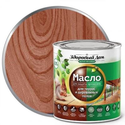 Масло для террас и деревянных полов Здоровый Дом цвет махагон 1,8 л