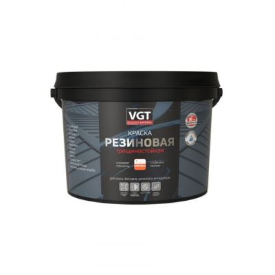 Краска трещиностойкая резиновая VGT цвет зеленый 3 кг