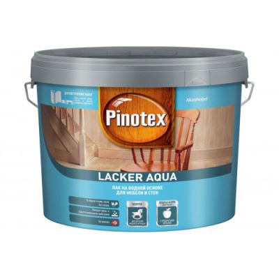 Лак для дерева на водной основе колеруемый Pinotex Lacker Aqua 10 матовый 9 л