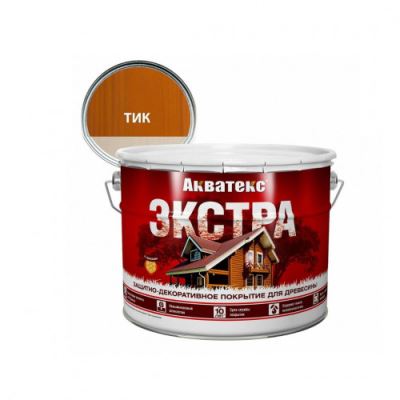 Защитно-декоративное алкидное покрытие для дерева Акватекс «Экстра» полуглянцевое цвет тик 9 л