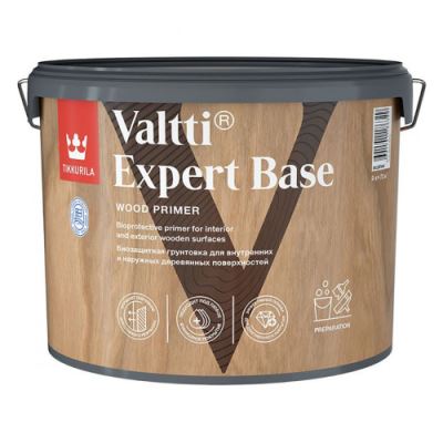 Высокоэффективная биозащитная грунтовка для древесины Tikkurila Valtti Expert Base 9 л