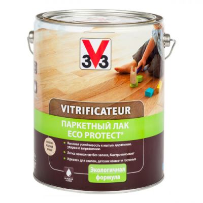 Паркетный лак V33 Eco Protect цвет матовый 5 л