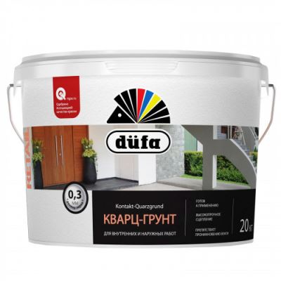 Грунт для внутренних и наружных работ Dufa Retail Kontakt-Quarzgrund RD328 глубокоматовый 20 кг