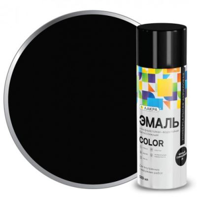 Эмаль аэрозольная универсальная Лакра Color цвет черный матовый 520 мл