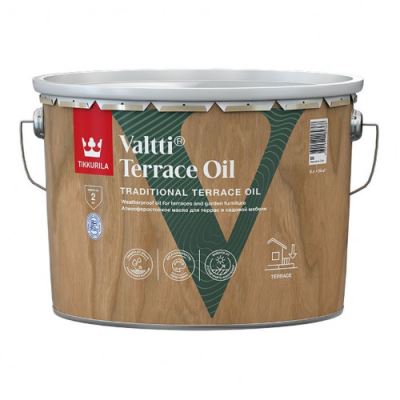Масло для террас и садовой мебели с воском Tikkurila Valtti Terrace Oil цвет бесцветный 9 л