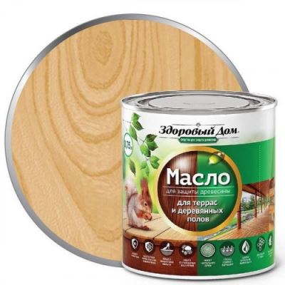 Масло для террас и деревянных полов Здоровый Дом цвет дуб 0,75 л