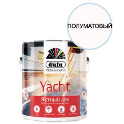 Лак яхтный алкидно-полиуретановый Dufa Retail Yacht полуматовый 750 мл