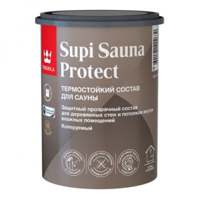 Состав защитный термостойкий для бань и саун Tikkurila Supi Sauna Protect полуматовый 0,9 л