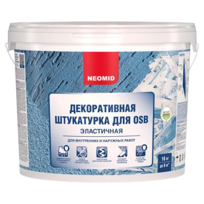 Декоративная штукатурка для плит OSB эластичная Neomid цвет светло-зеленый 16 кг