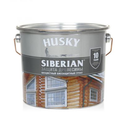 Бесцветный биозащитный грунт для дерева Husky Siberian 2,7 л