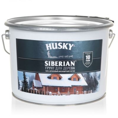 Акриловый биозащитный грунт для дерева Husky Siberian 9 л