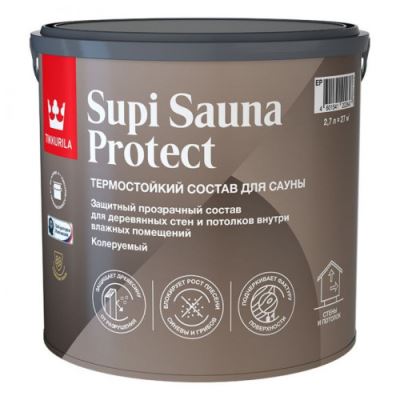Состав защитный термостойкий для бань и саун Tikkurila Supi Sauna Protect полуматовый 2,7 л
