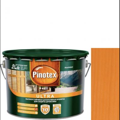 Пропитка декоративная для защиты древесины Pinotex Ultra AWB полуглянцевая орегон 9 л