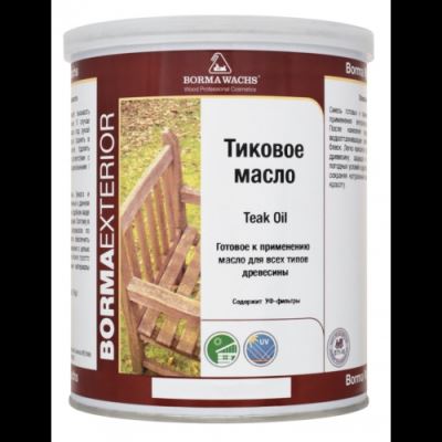 Масло тиковое для дерева Borma Teak Oil цвет прозрачный 1 л