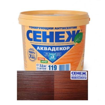 Антисептик тонирующий для дерева Сенеж «Аквадекор» цвет 119 палисандр 2,5 кг