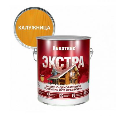 Защитно-декоративное алкидное покрытие для дерева Акватекс «Экстра» полуглянцевое цвет калужница 2,7 л
