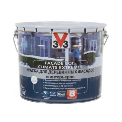 Краска для деревянных фасадов и интерьеров V33 Climats Extrimes база С 9 л