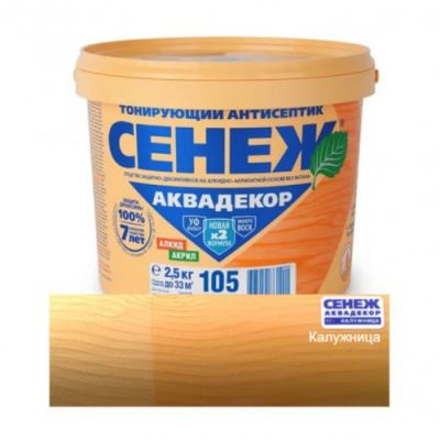 Антисептик тонирующий для дерева Сенеж «Аквадекор» цвет 105 калужница 2,5 кг