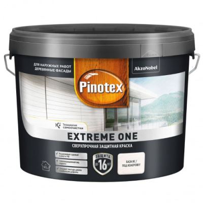 Сверхпрочная защитная краска для древесины Pinotex Extreme One база BC полуматовая 2,35 л