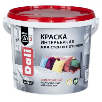 Краска для стен и потолков интерьерная универсальная Dali цвет белый 5 л