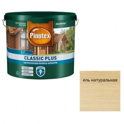 Пропитка декоративная для защиты древесины Pinotex Classic Plus 3 в 1 ель натуральная 2,5 л