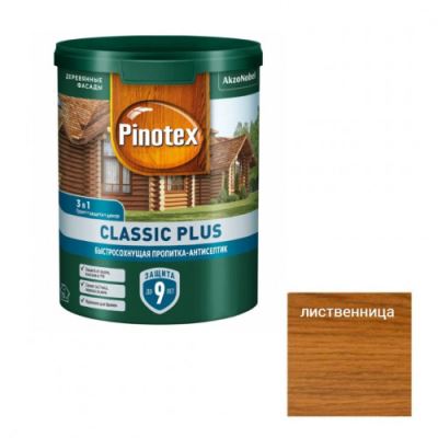 Пропитка декоративная для защиты древесины Pinotex Classic Plus 3 в 1 лиственница 0,9 л