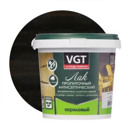 Лак акриловый пропиточный с антисептиком для дерева и камня VGT цвет венге 0,9 кг