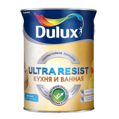 Краска для кухни и ванной латексная Dulux Ultra Resist матовая База BC 4,5 л
