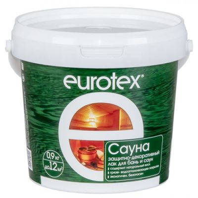 Лак защитно-декоративный для древесины Eurotex Сауна 0,9 кг