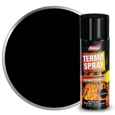 Эмаль аэрозольная термостойкая Parade Termo Spray цвет Черный 400 мл