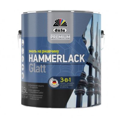 Эмаль на ржавчину Dufa Premium Hammerlack 3-в-1 гладкая База 1 0,75 л