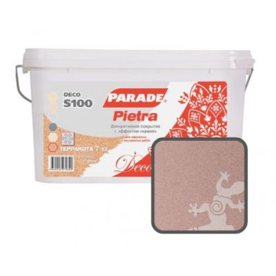Декоративное покрытие с эффектом камня Parade Deco Pietra S100 Терракота 7 кг