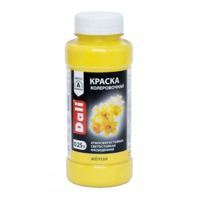 Краска акриловая колеровочная Dali цвет желтый 0,25 л