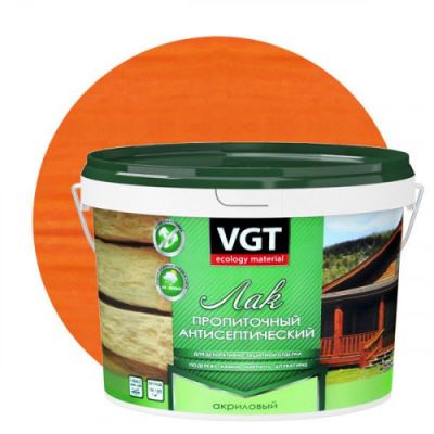 Лак акриловый пропиточный с антисептиком для дерева и камня VGT цвет красное дерево 2,2 кг