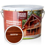 WOOD FINISH декоративный антисептик махагон 9 л