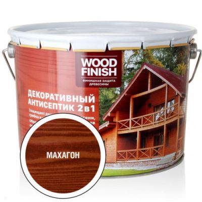 WOOD FINISH декоративный антисептик махагон 9 л