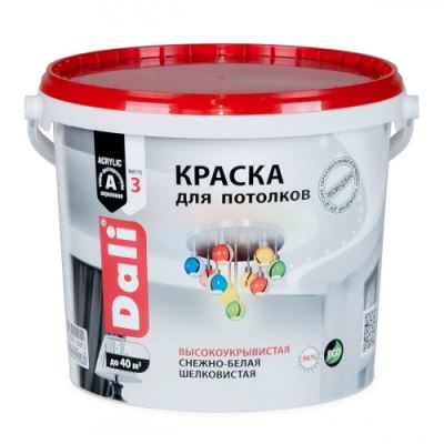 Краска для потолков высокоукрывистая Dali снежно-белая 5 л
