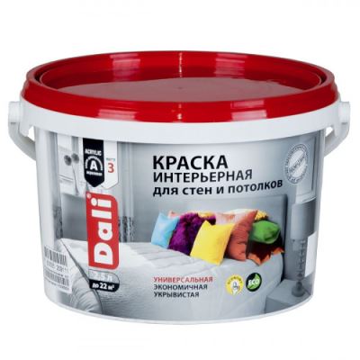 Краска для стен и потолков интерьерная универсальная Dali цвет белый 2,5 л