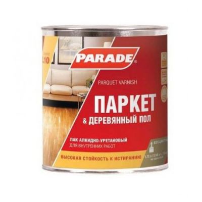 Лак паркетный алкидно-уретановый полуматовый Parade L10 Паркет и Деревянный пол 0,75 л