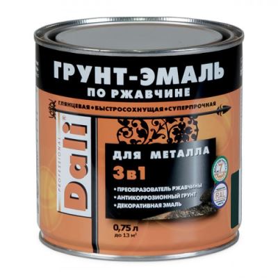Грунт-эмаль по ржавчине 3 в 1 Dali 0,75 л RAL 8017 коричневый