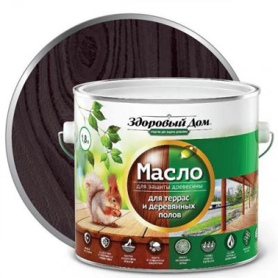 Масло для террас и деревянных полов Здоровый Дом цвет венге 1,8 л