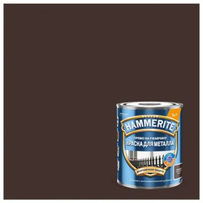 Краска для металлических поверхностей алкидная Hammerite гладкая RAL 8017 коричневая 0,75 л